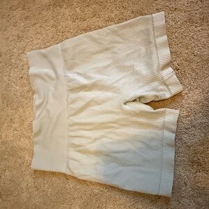 Colsie High Waist Cream Ribbed Shorts